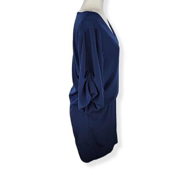 Laundry Navy Blue V-neck 3/4 sleeves Dress Size 2 - Picture 2 of 6